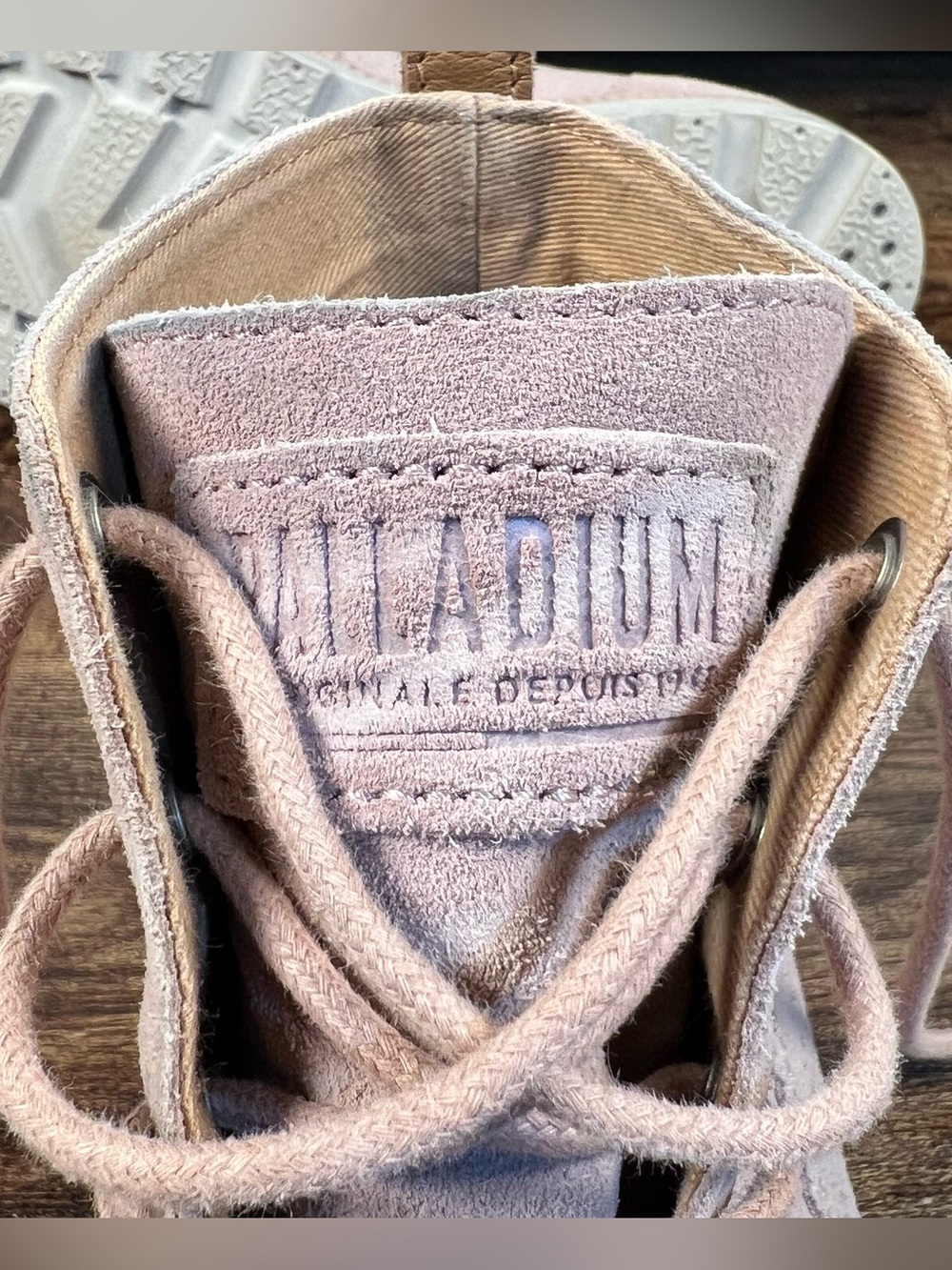 Palladium Boots Pampa London Pink Suede Chunky Rubber Toe Lace Up Women's 9.5 - Picture 9 of 13